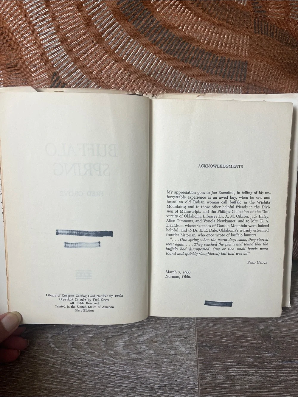 Buffalo Spring by Fred Grove 1967
